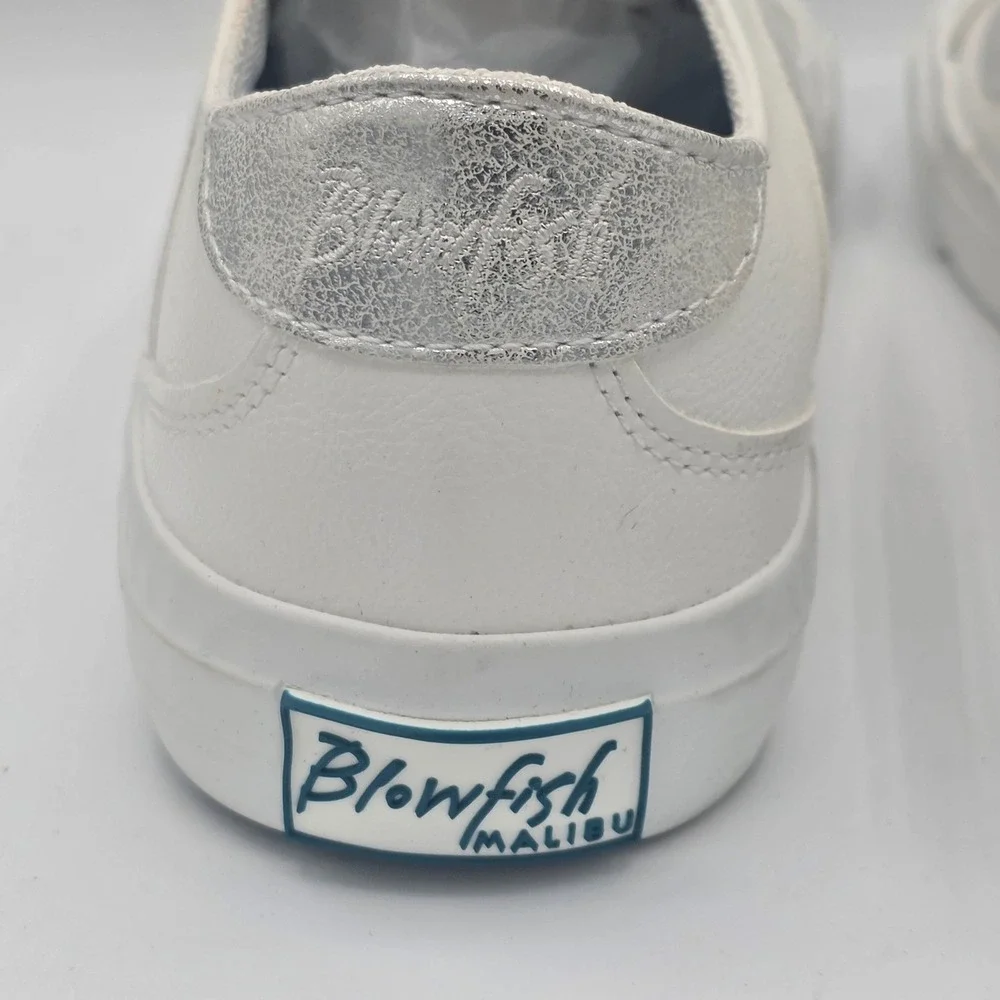 Blowfish Malibu Mave-C White Silver Metallic Low Top Sneakers Womens 7.5 M